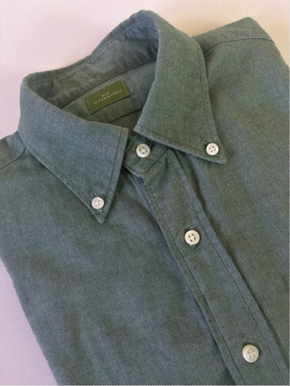 Sid Mashburn Sage Flannel Feels Like Button-Down Shirt Size S/M ~ Excellent
